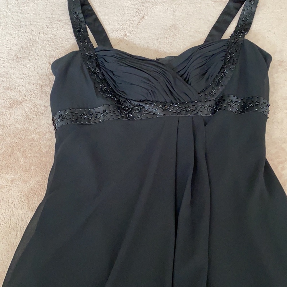 Joneswear black dress chiffon layers shoulder straps